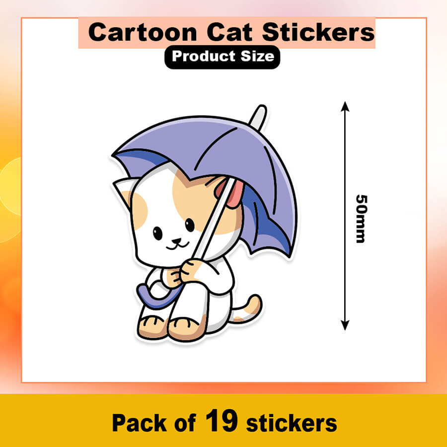 Cat Poses Laptop Stickers