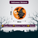 Skull & Witch Happy Halloween Stickers