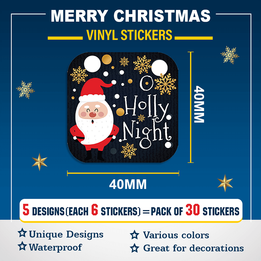 Holiday vinyl stickers for Christmas