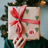 Christmas Stamp Sticker - Round - Post Office