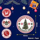 Christmas Stamp Sticker - Round -Santa Air Mail