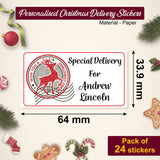 Personalised Christmas Stamp Sticker - Rectangle - Reindeer
