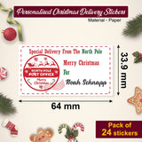 Personalised Christmas Stamp Sticker - Rectangle - Reindeer