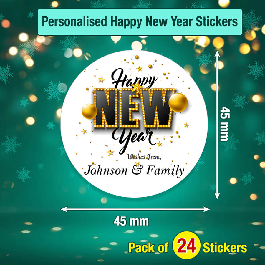 Personalised Happy New Year Stickers