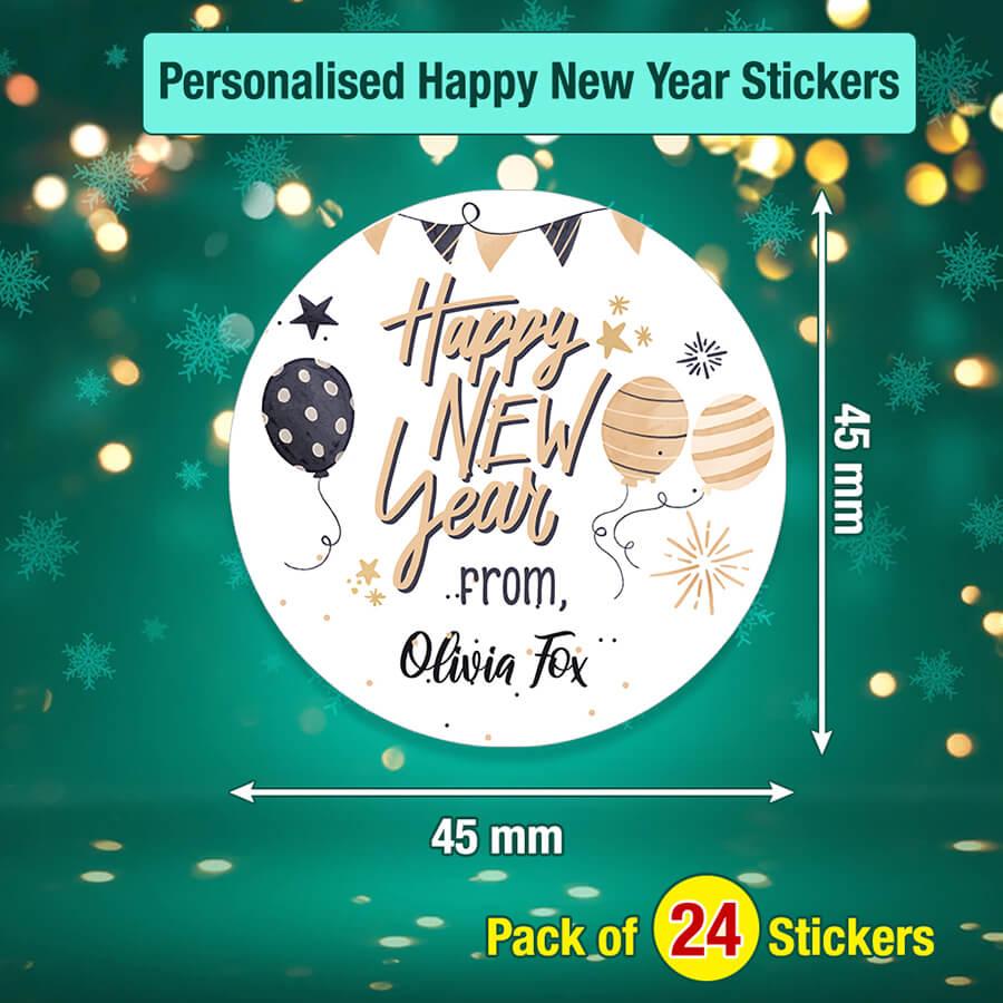 Personalised Happy New Year Stickers