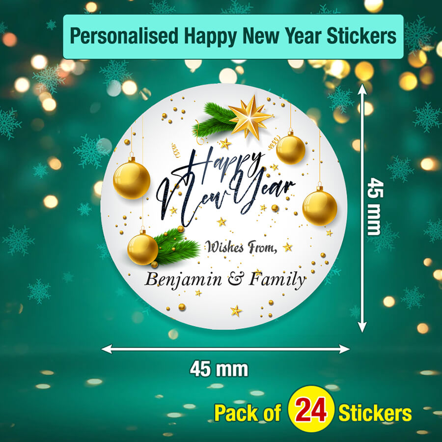 Personalised Happy New Year Stickers