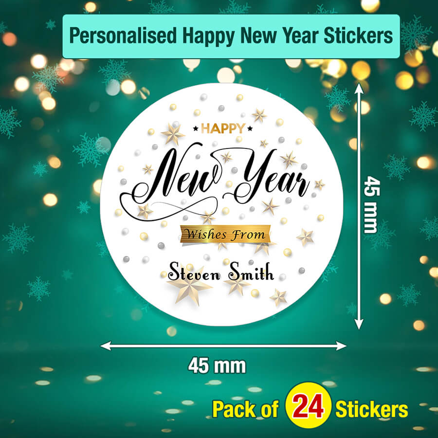 Personalised Happy New Year Stickers