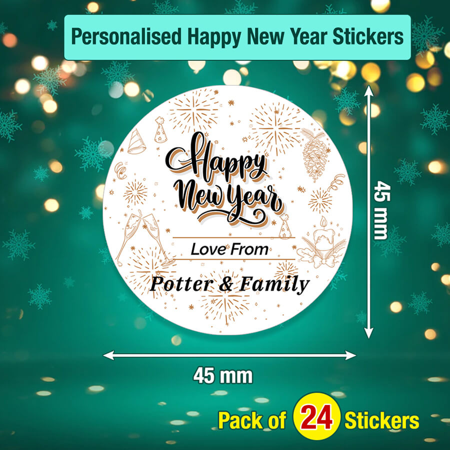 Personalised Happy New Year Stickers