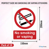Prohibited Smoking and Vaping Sign Sticker