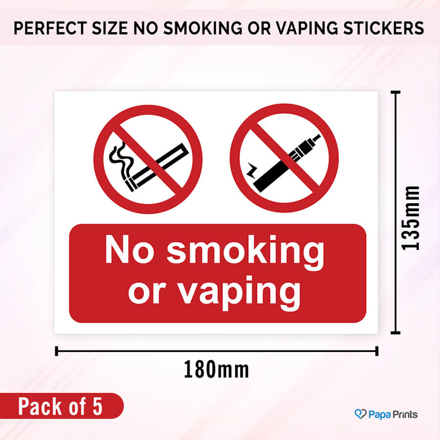 No Smoking Or Vaping Signs Sticker