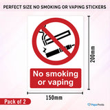 Prohibited Smoking and Vaping Sign Sticker