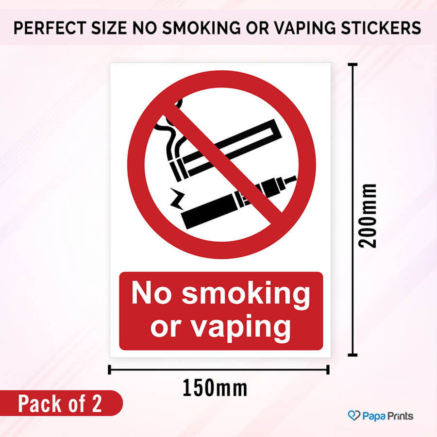 Prohibited Smoking and Vaping Sign Sticker