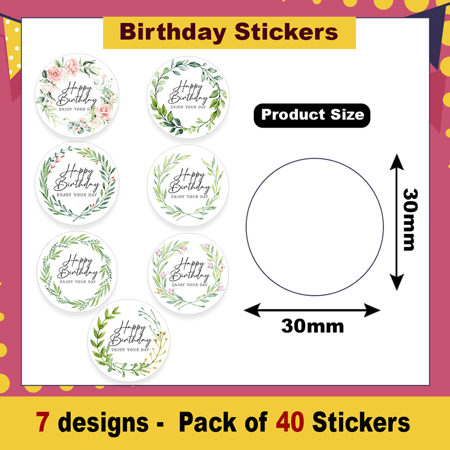 Floral Birthday Stickers