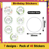 Floral Birthday Stickers