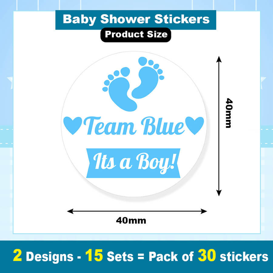 Team Blue Team Pink Gender Reveal Baby Shower Stickers