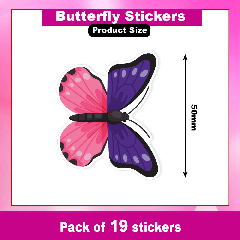 Vibrant Butterfly Cut-to-Shape Vinyl Stickers