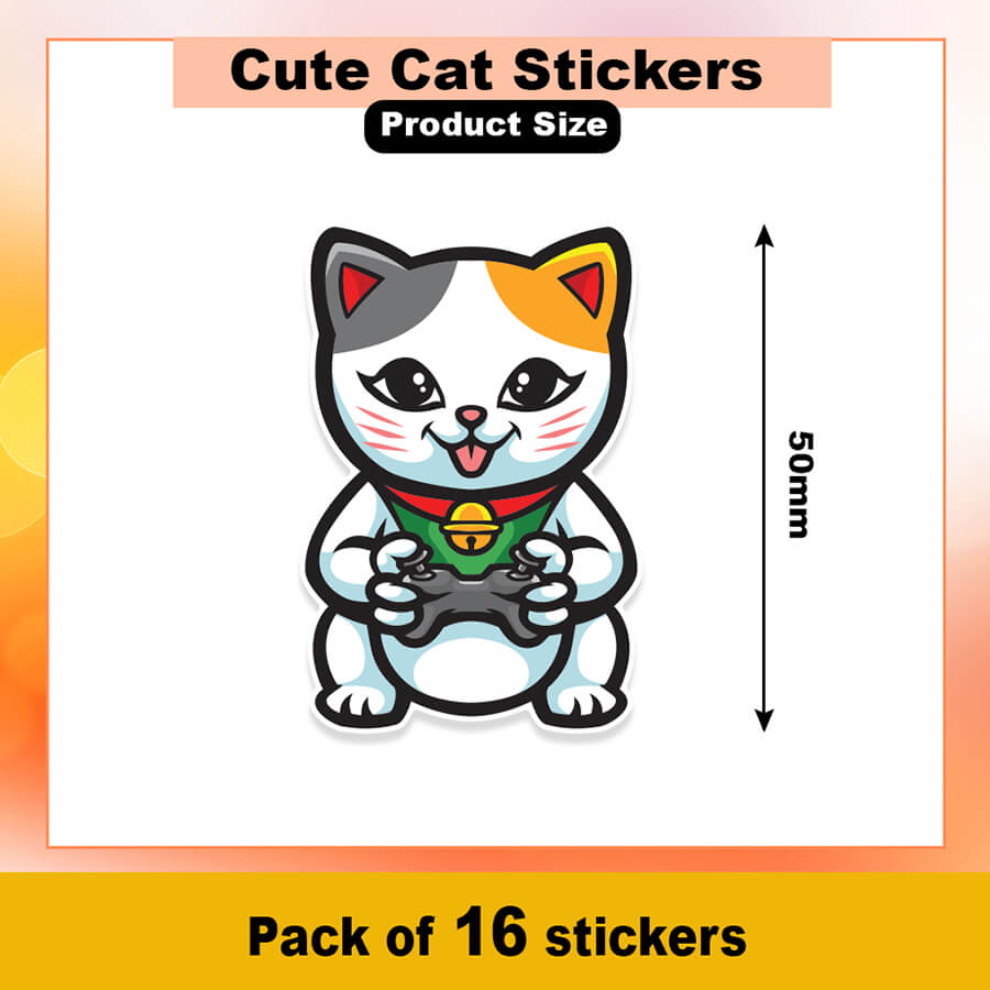 Purr-fectly Amusing: Cat Vinyl Stickers for Laptop, Skateboard, and More!