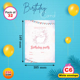 Unicorn Birthday Party Invitation Cards
