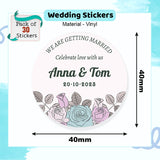 Cherish the Blooms: 30 Personalized Flower Wedding Stickers