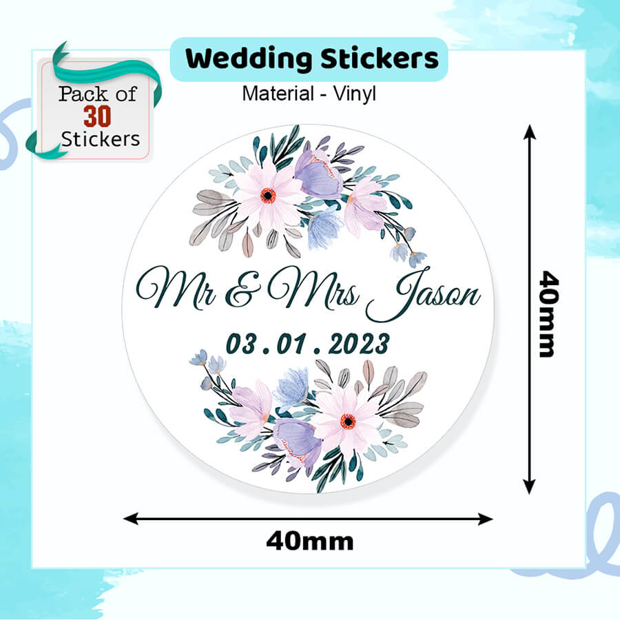 Elegant Flowers And Leaves Favor Stickers