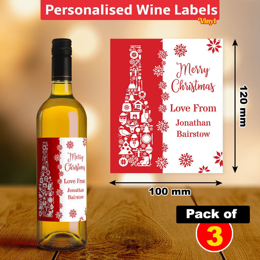 Custom Christmas Wine Labels - Secret Santa Gift