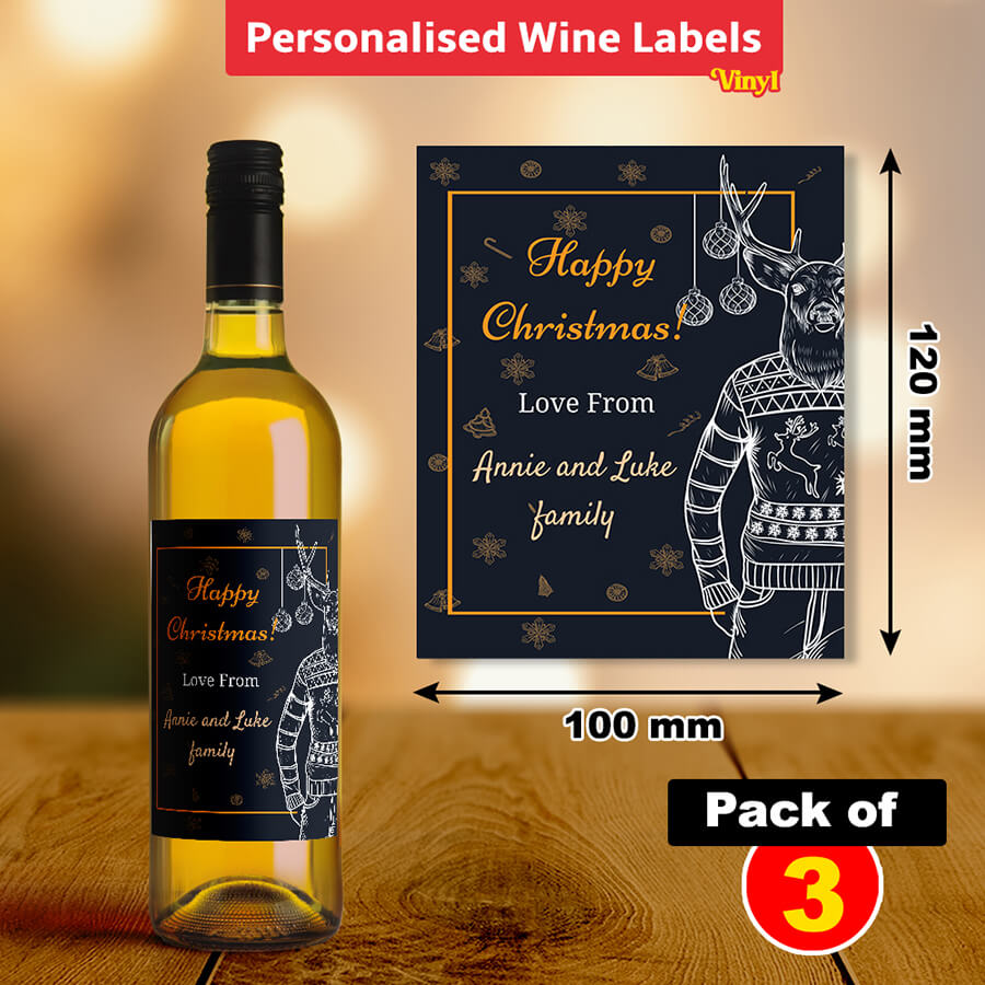 Custom Christmas Wine Labels - Secret Santa Gift