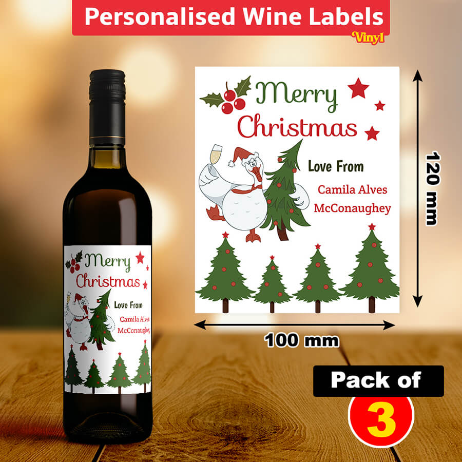 Custom Christmas Wine Labels - Secret Santa Gift