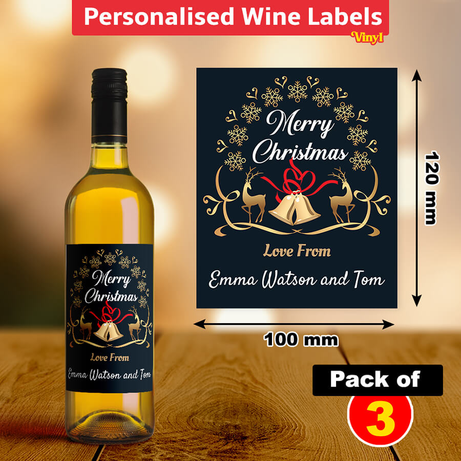 Custom Christmas Wine Labels - Secret Santa Gift