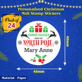 Personalised Christmas Stamp Sticker - Round - Express Delivery