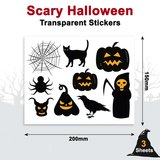 Scary Witch & Castle Halloween Window Stickers