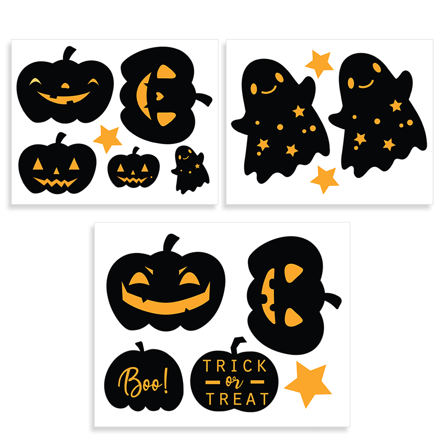 Pumpkin theme Halloween Window Stickers