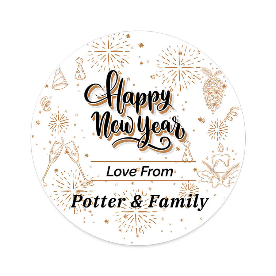 Personalised Happy New Year Stickers
