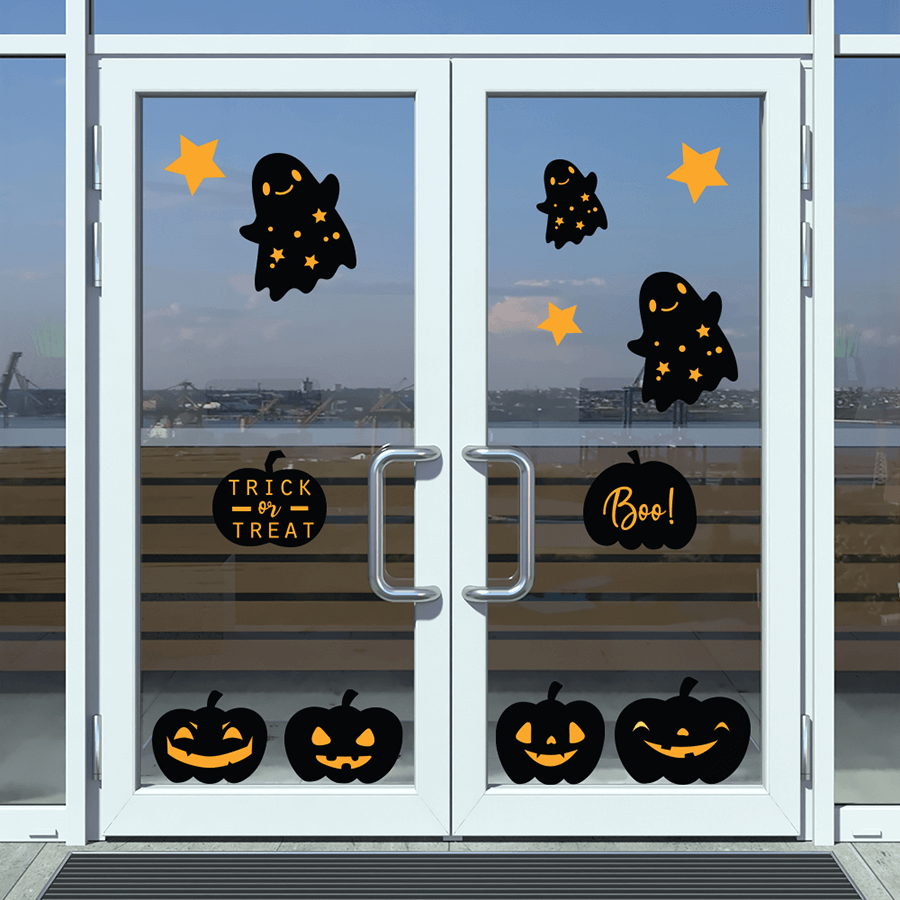 Pumpkin theme Halloween Window Stickers