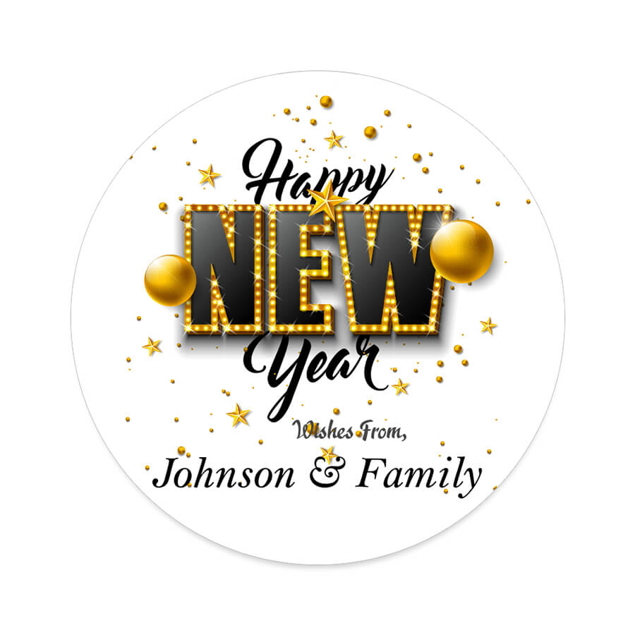 Personalised Happy New Year Stickers