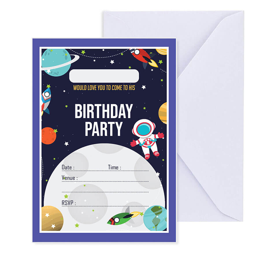 Birthday Boy Invitation Cards Including Envelopes