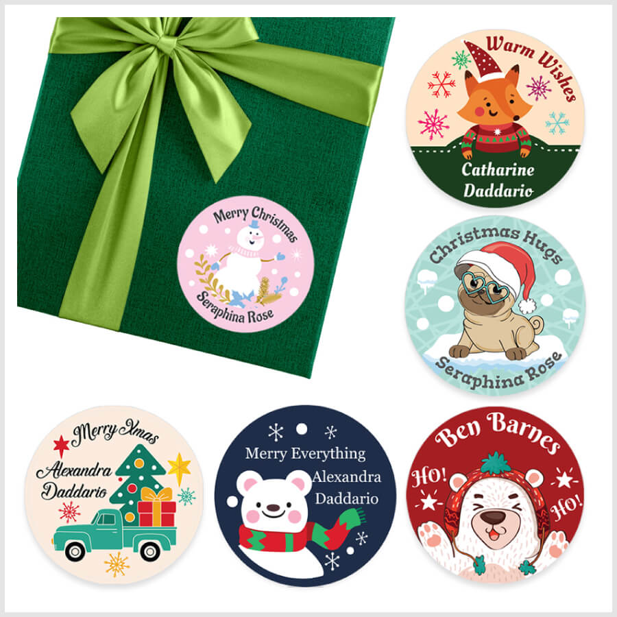 Personalised Christmas Gift Tags Name Lables