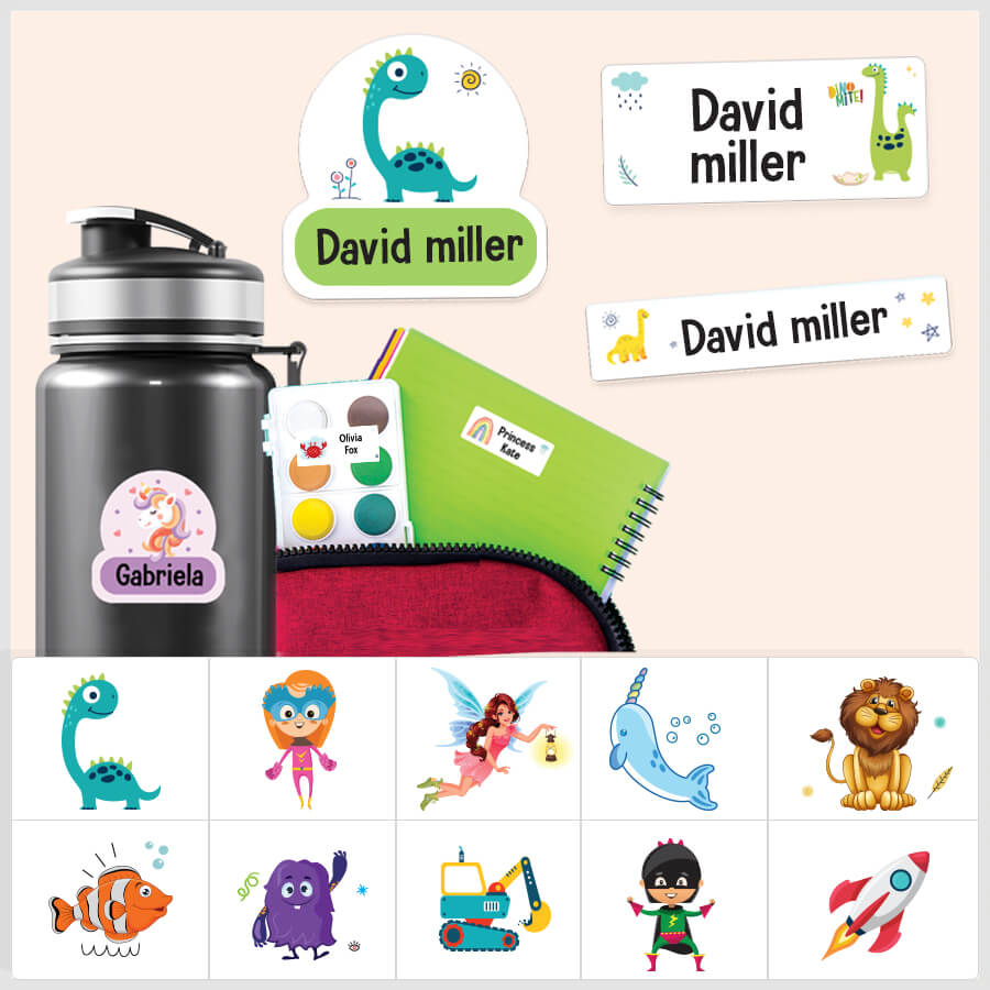 Personalized Name Stickers | My Name labels | Waterproof Name Stickers
