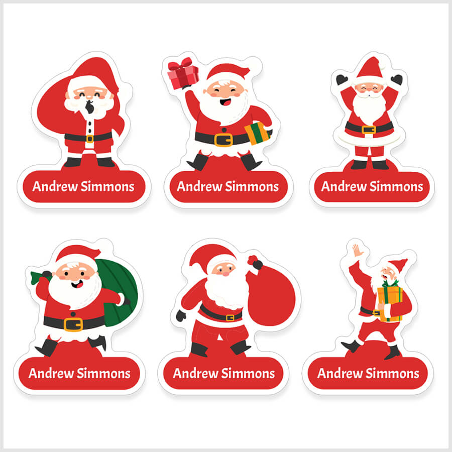 Personalised Christmas Sticker - Die Cut - Santa