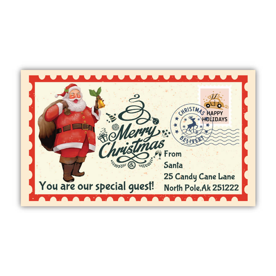 Christmas Stamp Sticker - Rectangle - North Pole