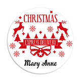 Personalised Christmas Stamp Sticker - Round - Special Delivery