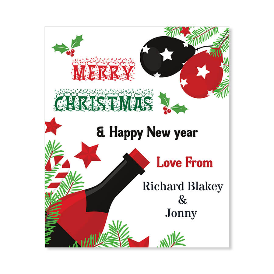 Custom Christmas Wine Labels - Secret Santa Gift