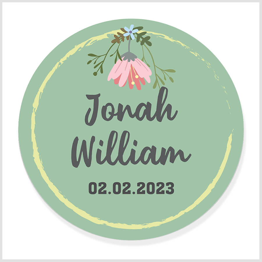 Elegant Floral Personalised Wedding Stickers