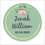 Elegant Floral Personalised Wedding Stickers