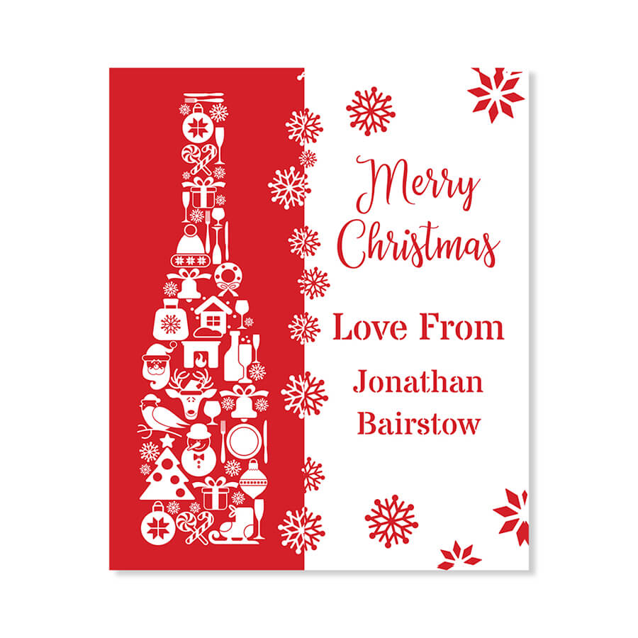 Custom Christmas Wine Labels - Secret Santa Gift
