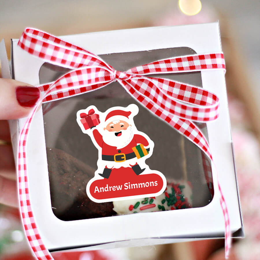 Personalised Christmas Sticker - Die Cut - Santa
