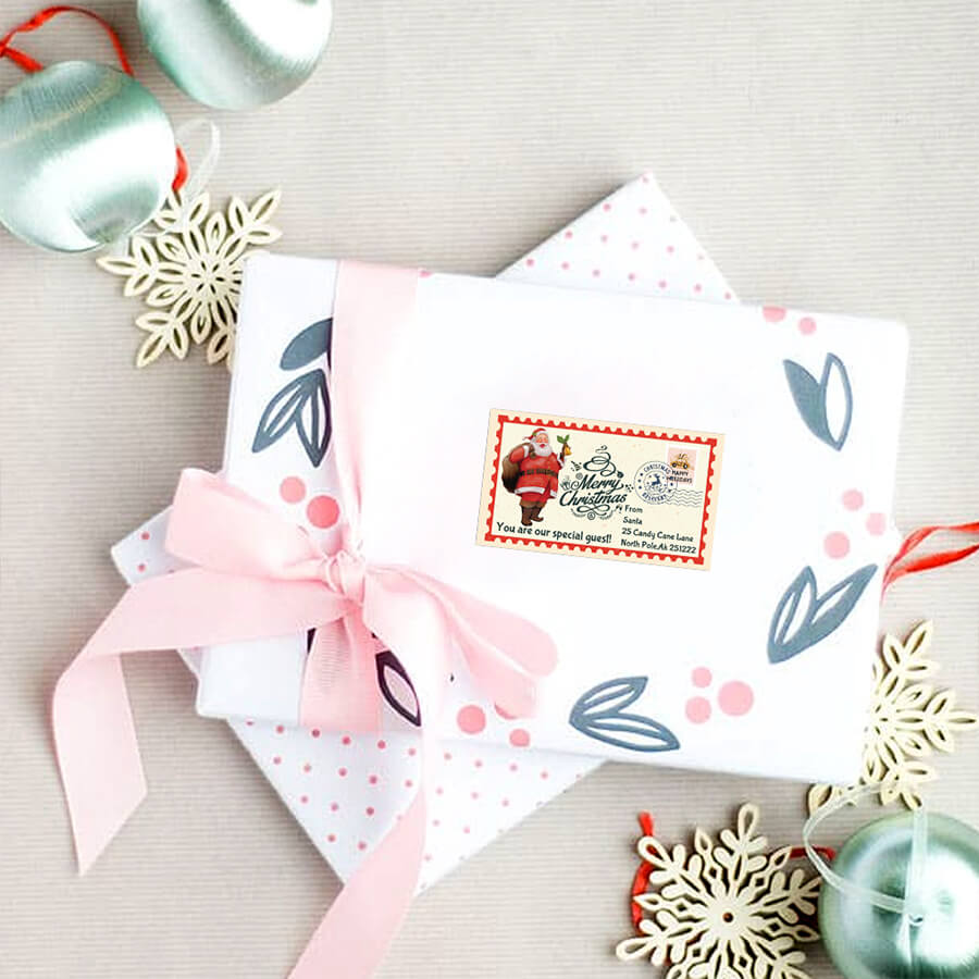 Christmas Stamp Sticker - Rectangle - North Pole