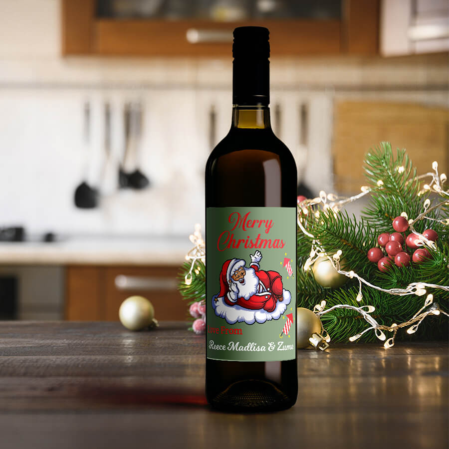 Custom Christmas Wine Labels - Secret Santa Gift
