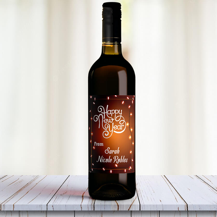 Personalised Happy New Year Wine Labels