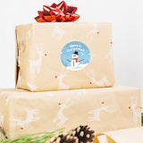Snowman Merry Christmas labels for gift bags