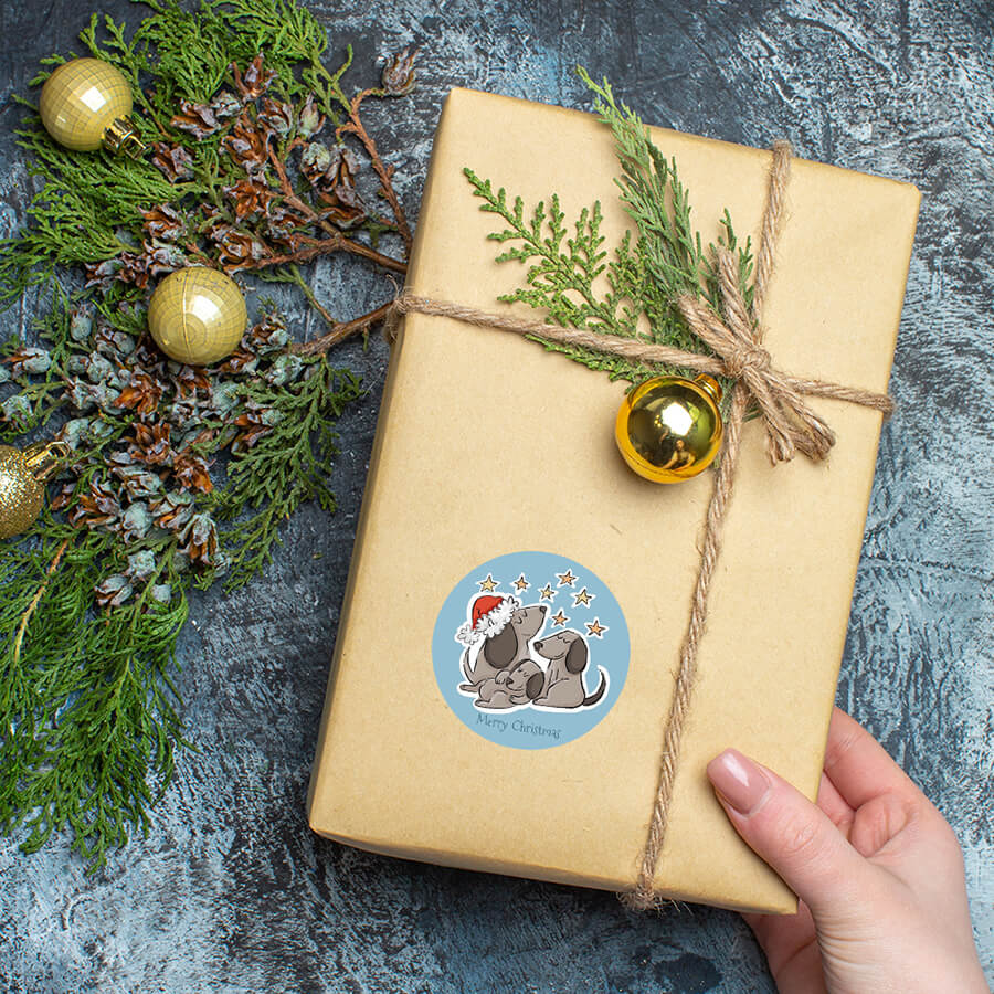 Christmas stickers for pet gifts